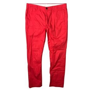 Bonobos Straight Fit Trouser Flat Front Pants Washed Chino Pink Mens 32x30